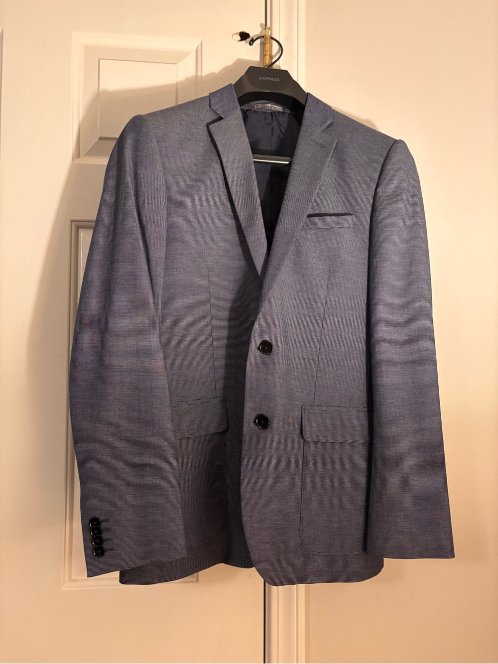 Express Men's Blue Textured Sport Coat- slim fit